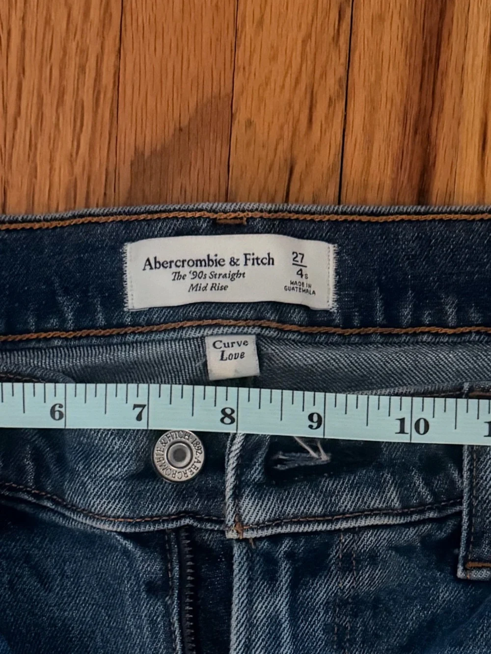Women’s Abercrombie 90’s straight mid jeans curve love - Picture 3 of 5
